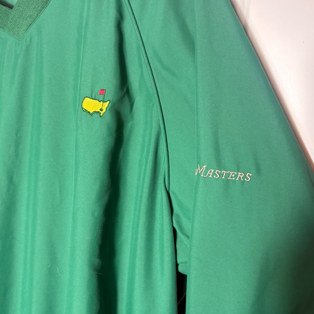 Vtg Masters Collection Golf Windshirt Green V-Neck Pullover XL Augusta National - Picture 2 of 10